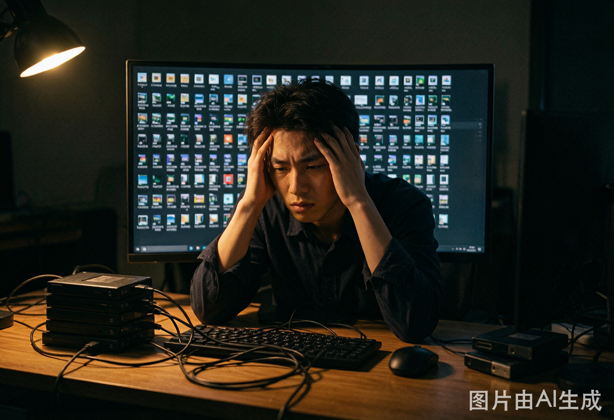 使用前：短剧素材堆积如山，运营人员手动发布手忙脚乱